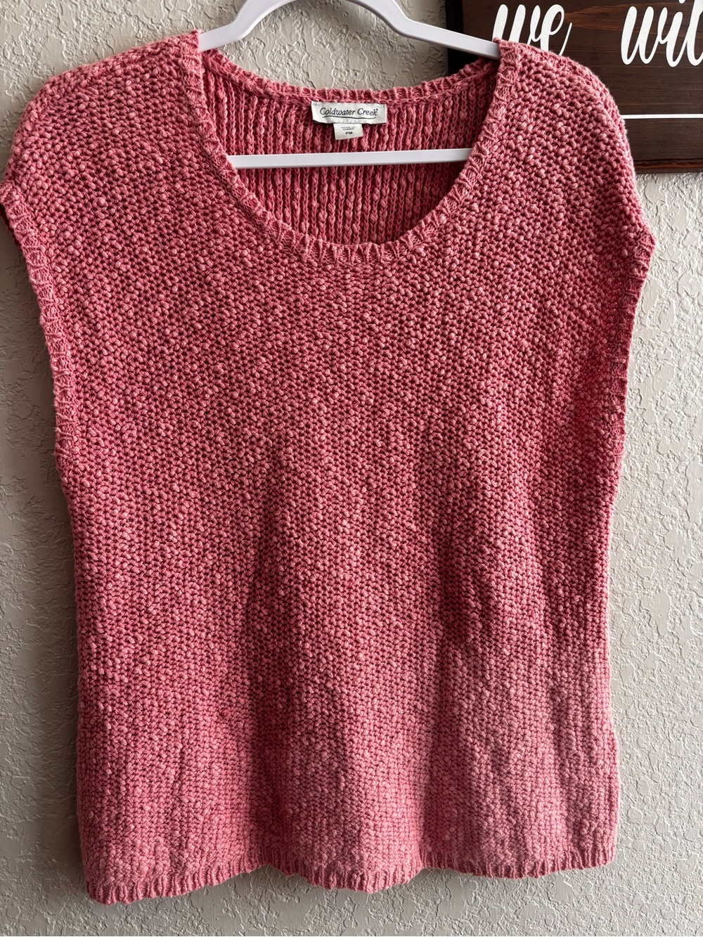 Coldwater Creek Pink Scoop Neck Sleeveless Sweater Vest